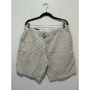 Perry Ellis linen cotton blend shorts mens 34 tan old money preppy casual
